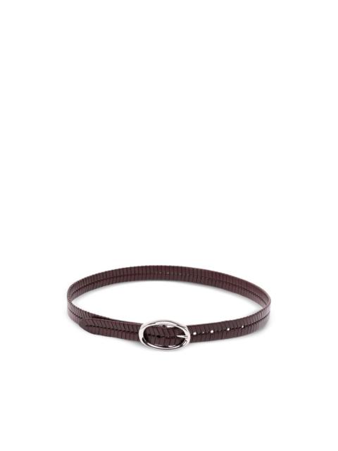 Brunello Cucinelli chevron-effect braided leather belt