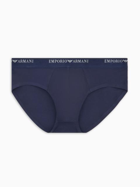 EMPORIO ARMANI Soft modal briefs with logo waist