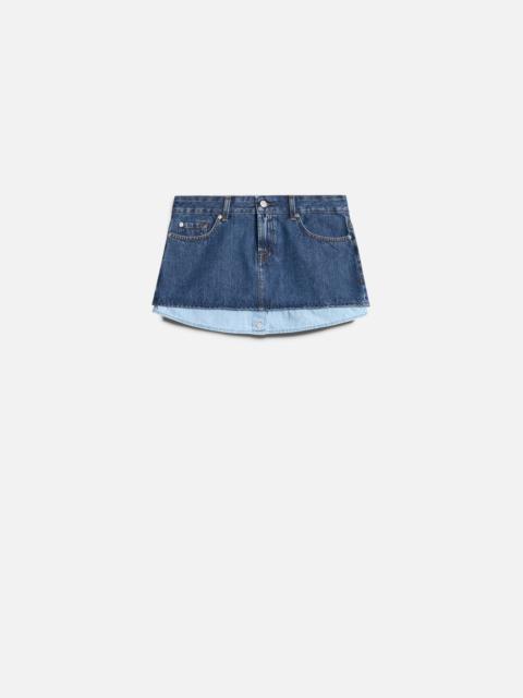 7 For All Mankind CHERRY MINI SKIRT in MANKIND Shadow