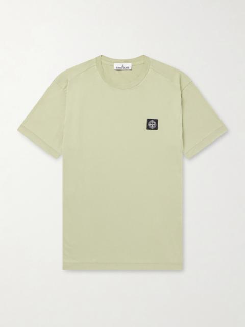 Stone Island Logo-Appliquéd Garment-Dyed Cotton-Jersey T-Shirt