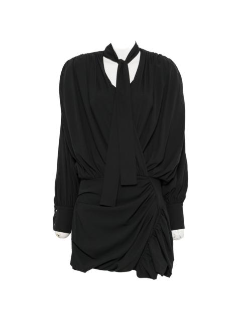 IRO Bounce pussy-bow draped mini dress