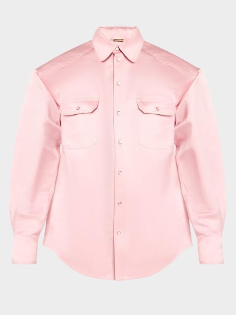 ADAM LIPPES Oversized Silk-Cotton Duchesse Shirt