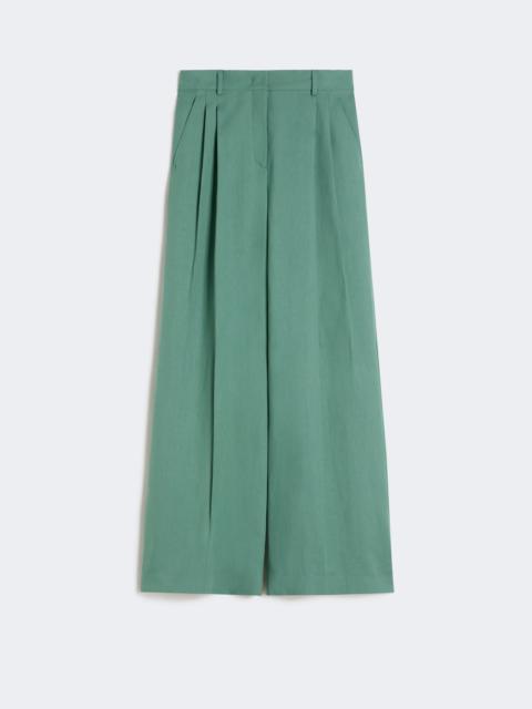 WEEKEND Max Mara Viscose and linen wide-leg trousers - GREEN