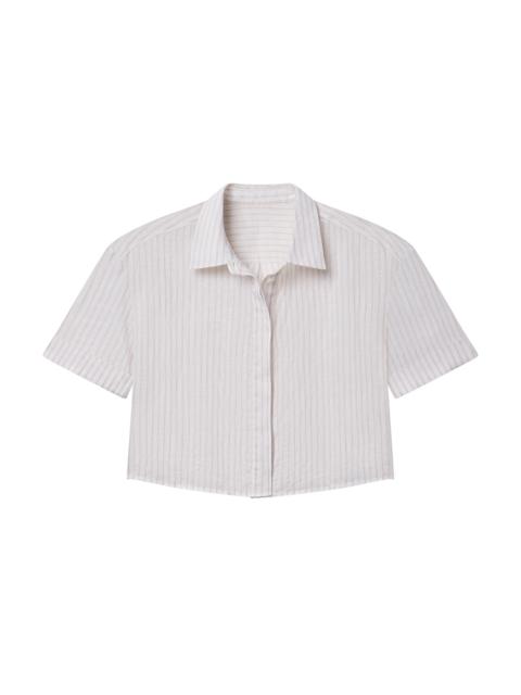 A.L.C. Mel Short Sleeve Linen Striped Shirt