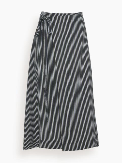 Proenza Schouler Georgie Skirt in Striped Black/Pistachio Multi