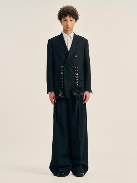 Simone Rocha Double Breasted Grommet Ring Hem Slice Jacket