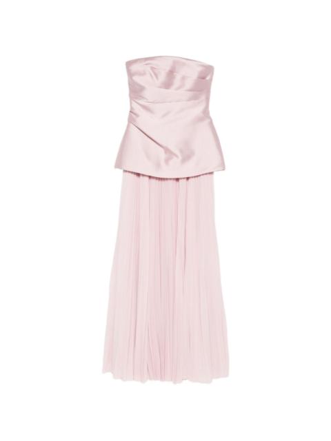 SOLACE LONDON Claudette pleated maxi dress