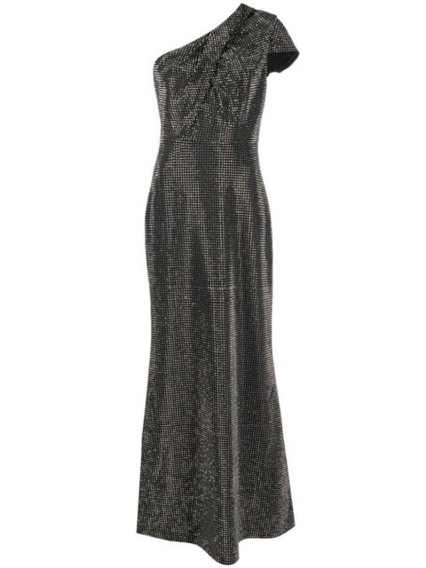 ROLAND MOURET asymmetric crystal-embellished maxi dress