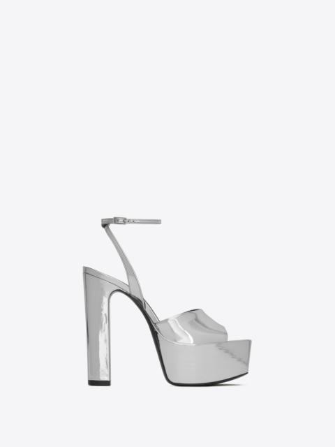 jodie platform sandals in reflective leather