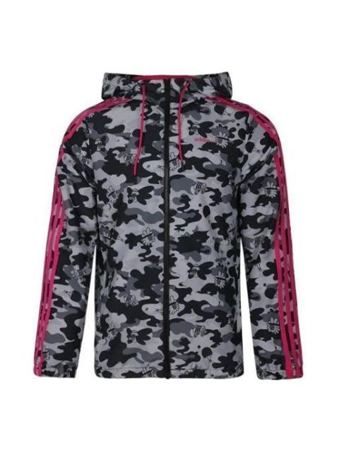 adidas adidas neo M Radio W WB Camouflage hooded Sports Jacket Black FU3597