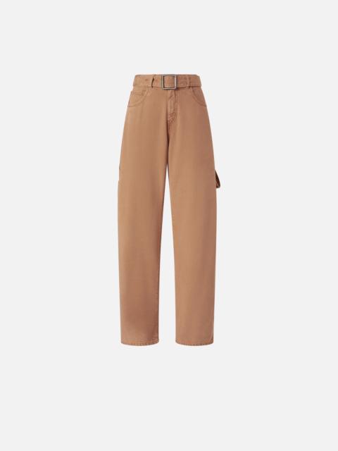 PINKO DENIM BALLOON TROUSERS WITH WORKWEAR DETAILS