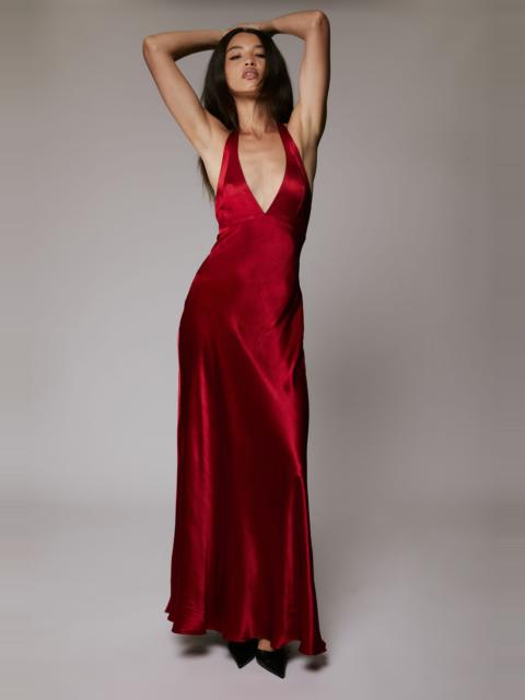 BARDOT Magdalene Halter Dress In Deep Red