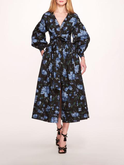 Marchesa INDIGO MIDI DRESS