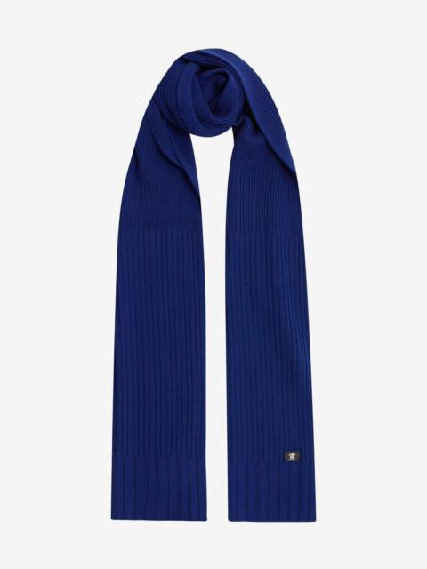 Blue Ribbed Wool Scarf