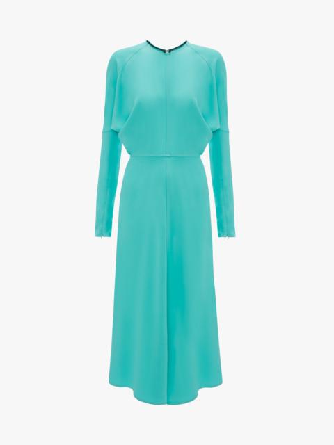Dolman Midi Dress In Turquoise