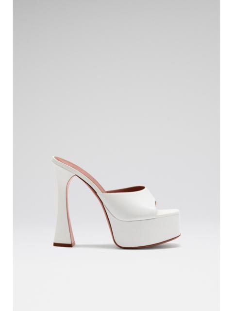 Amina Muaddi DALIDA PLATEAU SLIPPER 140 WHITE NAPPA
