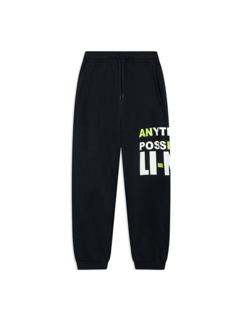 Li-Ning Li-Ning Anything Is Possible Graphic Joggers Sweatpants 'Black' AKLSD63-3