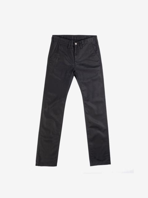 IH-721-BLK 9oz Mercerised Selvedge Cotton Slim Tapered Chinos - Black