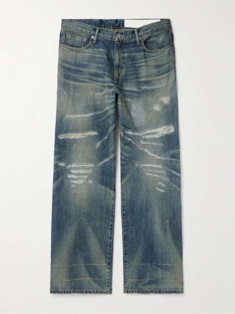 NEIGHBORHOOD Wide-Leg Distressed Jeans