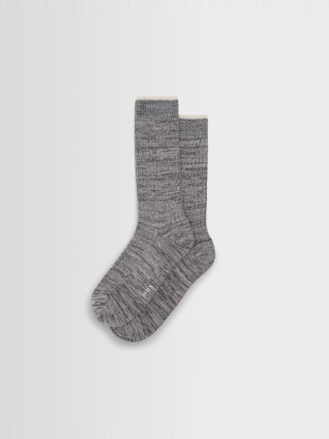 Wax London Sandwell - Grey Twisted Cotton Socks
