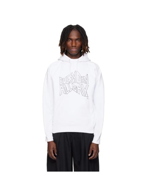 sacai White 'geoff sacai' Print Hoodie