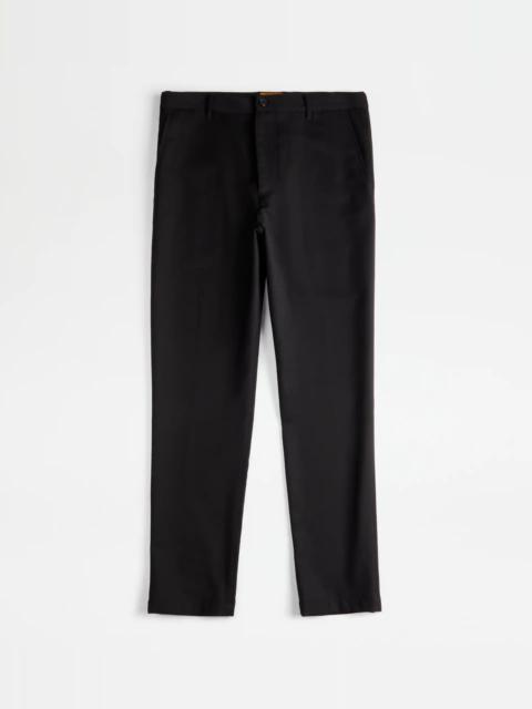 Tod's TOD'S CHINO TROUSERS ADJUSTABLE WAISTBAND - BLACK