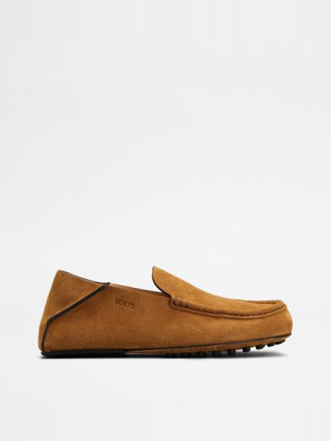 Tod's SLIPPER LOAFERS IN SUEDE - BROWN