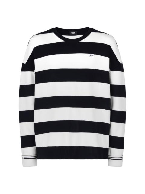 GCDS striped logo-appliquÃ© sweatshirt