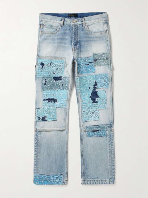 AMIRI Carpenter Straight-Leg Distressed Patchwork Panelled Jeans
