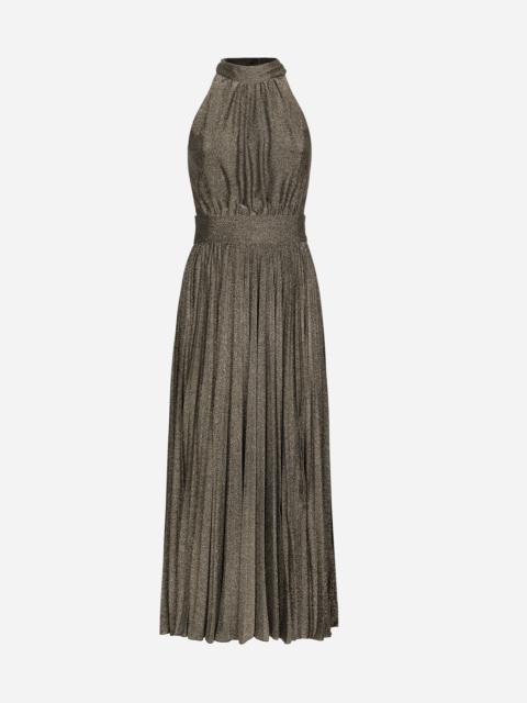 Dolce & Gabbana Pleated jersey lurex calf-length dress