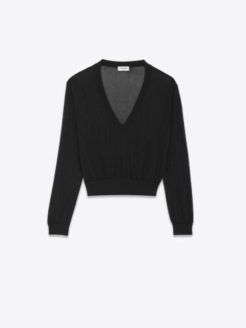 SAINT LAURENT cropped sweater in knit