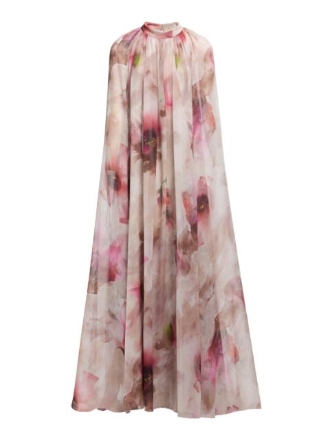 ELIE SAAB Silk Chiffon Maxi Dress floral