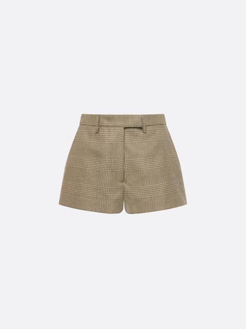 Alessandra Rich PRINCE OF WALES WOOL SHORTS