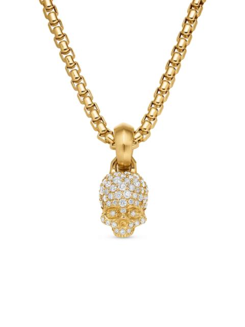 DAVID YURMAN Women's Skull Amulet with Full Pavé Diamonds and 18K Yellow Gold, 19.3mm - Diamond