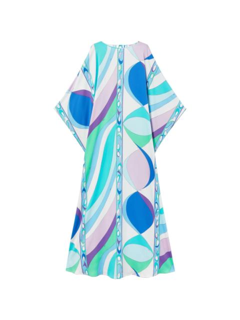 Pesci-print kaftan maxidress