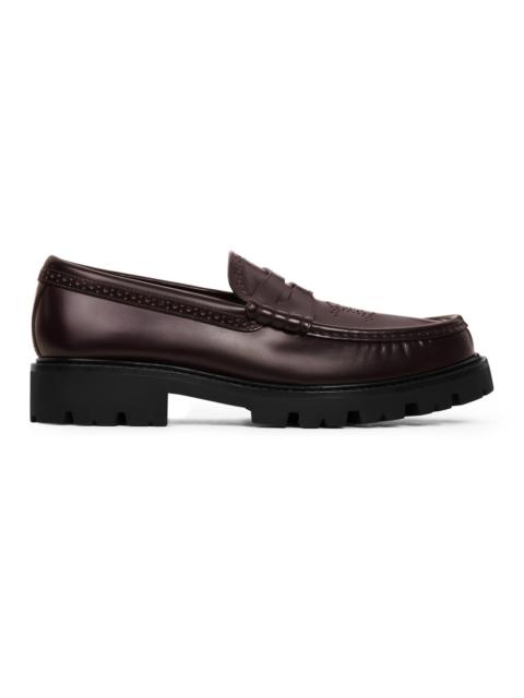 Margaret brogue loafer with Triomphe perforated in polished bullskin