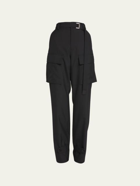 sacai Belted Wool Cargo Trousers