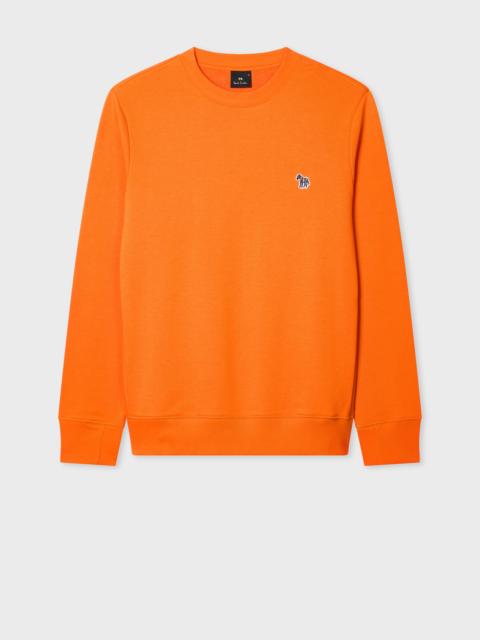 Paul Smith Orange Organic Cotton Zebra Logo Sweatshirt