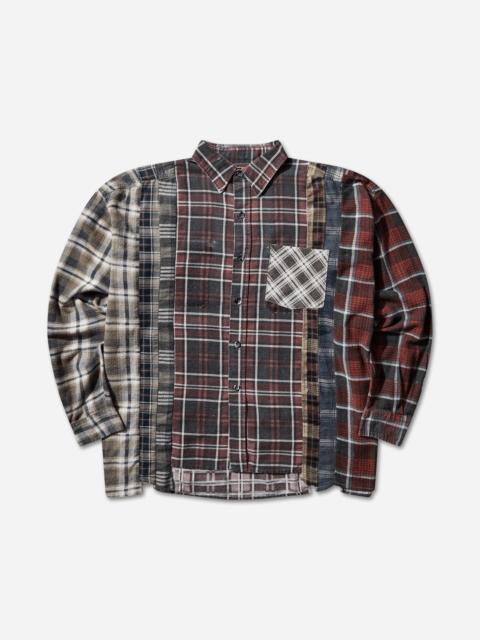 NEEDLES Men's 7 Cuts Wide Flannel Shirt Multicolor