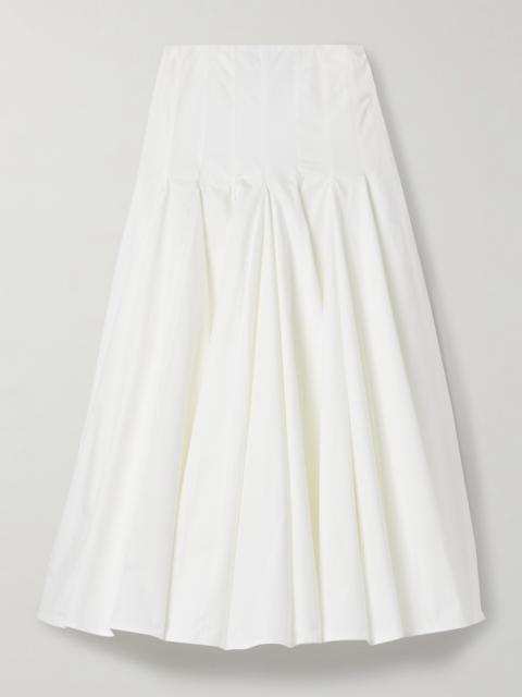 JACQUEMUS Triana Pleated Cotton-poplin Midi Skirt