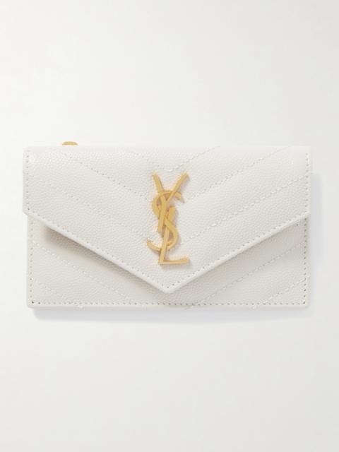SAINT LAURENT Cassandre Quilted Textured-leather Wallet