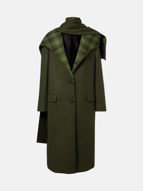 THE ATTICO Scarf-detail wool-blend coat