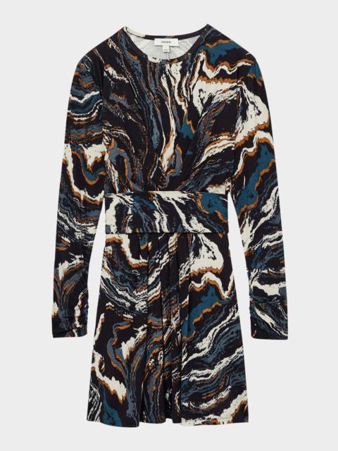 REISS Jasmine Abstract-Print Jersey Mini Dress