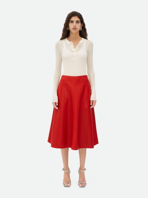 Bottega Veneta Leather Midi Skirt