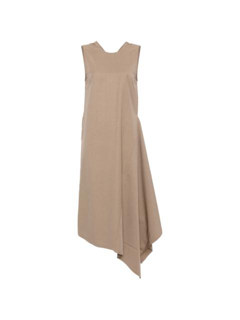 V-back draped dress