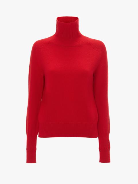 Victoria Beckham Polo Neck Jumper In Red