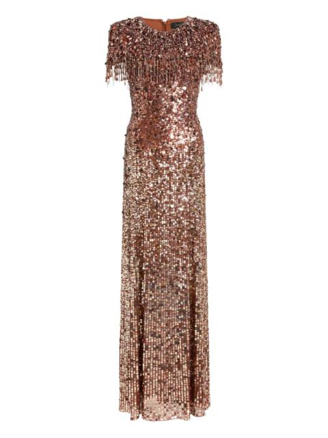 JENNY PACKHAM Eugenie sequin fringed maxi dress