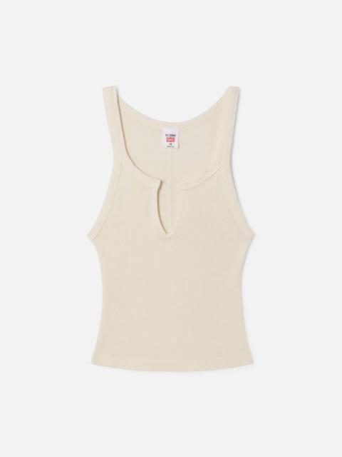 RE/DONE Hanes V Cut Ribbed Tank - Vintage Ivory