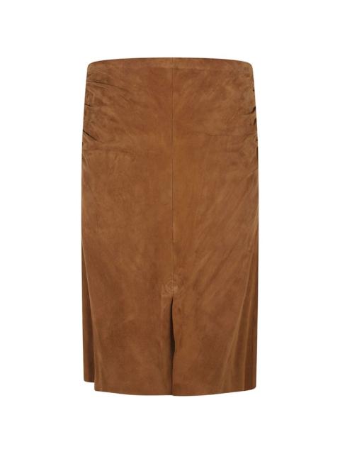 STOULS Ooma ruched suede skirt