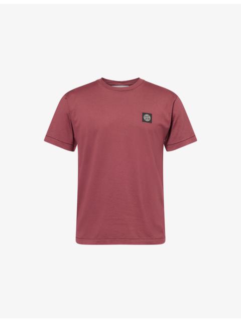 Stone Island Embroidered Logo-Patch Crewneck Cotton T-Shirt
